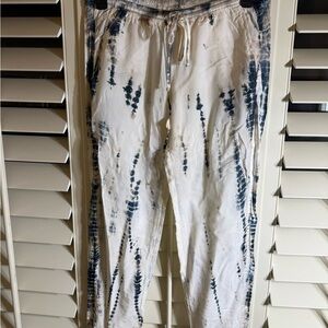 Hard Tail Tie-Dye Track Pants - White and Blue medium